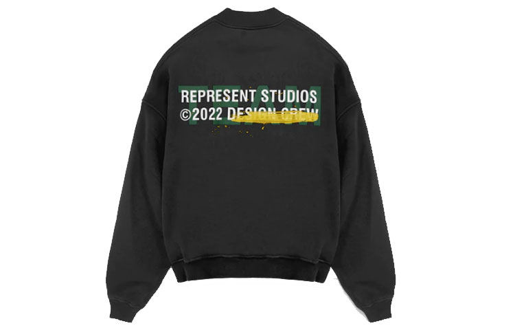 Represent SS22 Logo Graphic Print Sweatshirt Black M04254-171