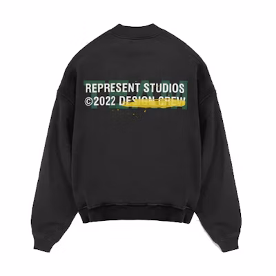 Represent SS22 Logo Graphic Print Sweatshirt Black M04254-171