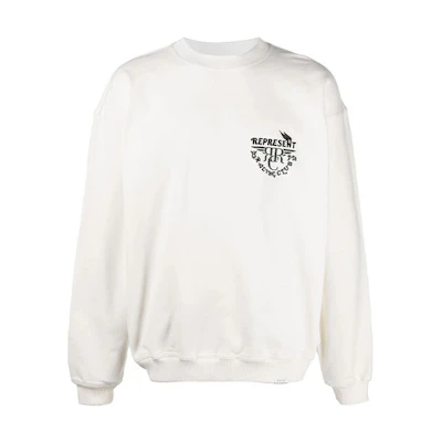 Represent SS22 Logo Print Crewneck Sweatshirt White M04192-72