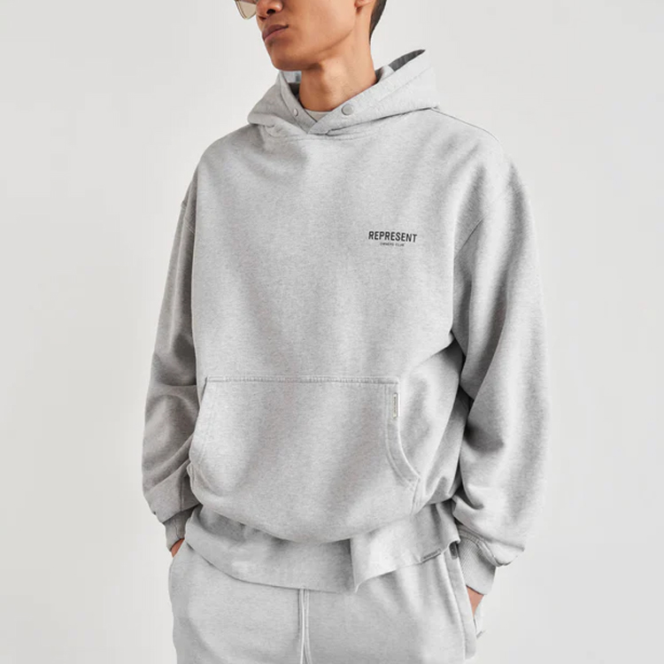 Shop Represent SS22 Owners Club 字母標誌灰色長袖連帽衫 M04153-302