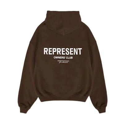 Represent SS22 Owners Club Logo Brown Hoodie Mens Long Sleeve Pullover M04153-04