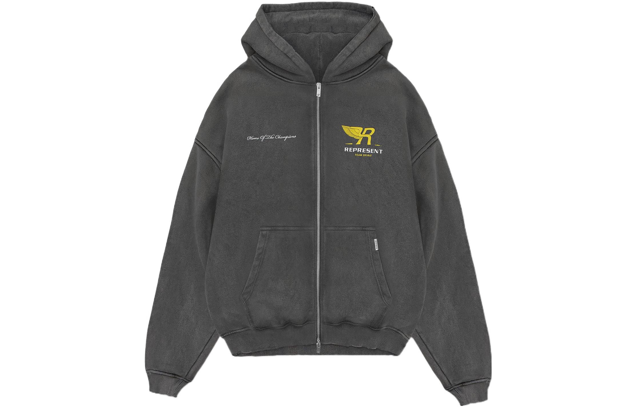 Represent SS22 Printed Zip-Up Hoodie Jacket - Gray M04211-20