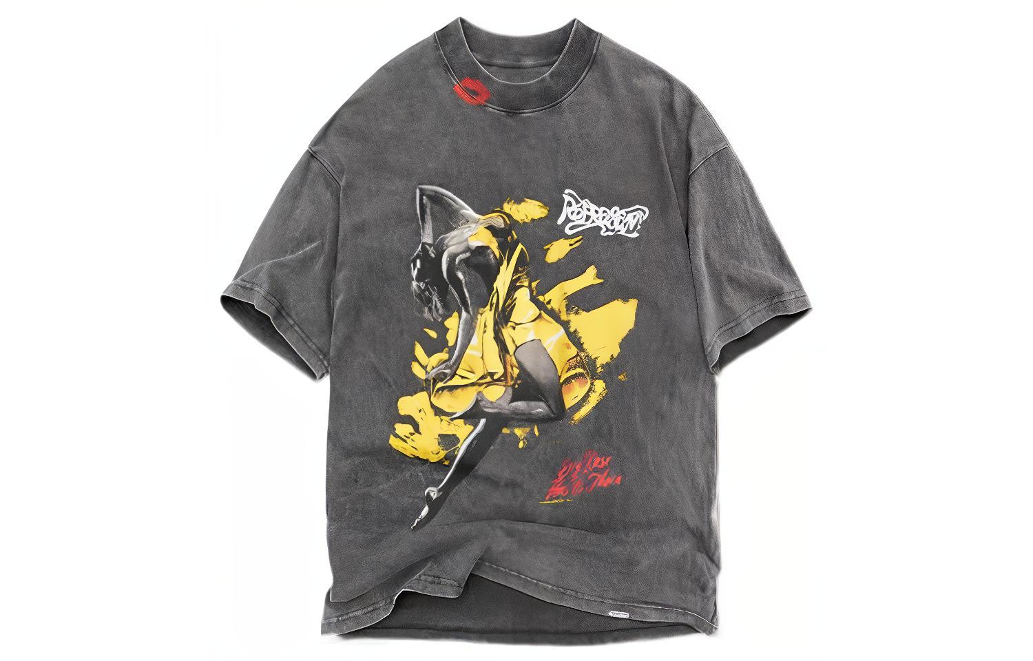 REPRESENT SS22 Retro Letter Print Short Sleeve T-Shirt Grey M05125-20