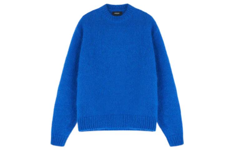 REPRESENT SS22 Solid Color Mohair Crewneck Sweater Blue Menswear M02069-109
