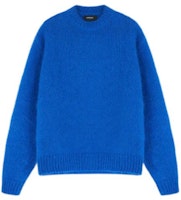 REPRESENT SS22 Solid Color Mohair Crewneck Sweater Blue Menswear M02069-109 REPRESENT SS22 Solid Color Mohair Crewneck Sweater Blue Menswear M02069-109