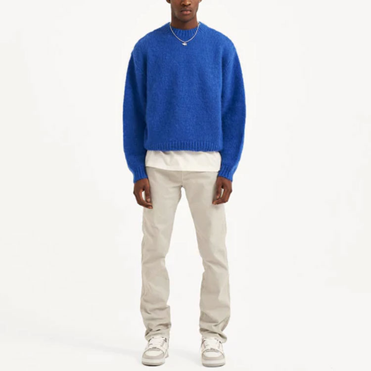 Lookbook REPRESENT SS22 Sweater Crewneck Biru Lelaki Mohair Warna Solid M02069-109