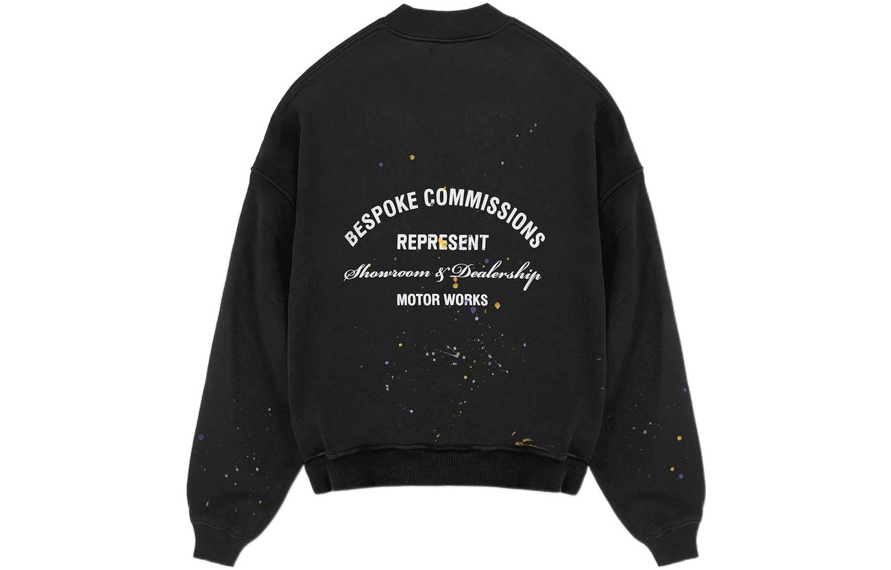 Represent SS22 Splatter Logo Crewneck Sweatshirt Black M04233-171