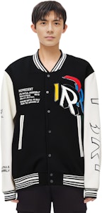 REPRESENT SS23 ブラック レタープリント パッチワーク ジャケット. M01223-01 Sizing REPRESENT SS23 ブラック レタープリント パッチワーク ジャケット. M01223-01