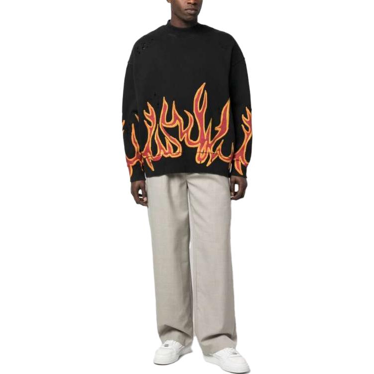 Lookbook REPRESENT SS23 Celana Panjang Kasual Abu-abu Pleated Wide-Leg Desain Simpel M08218-05