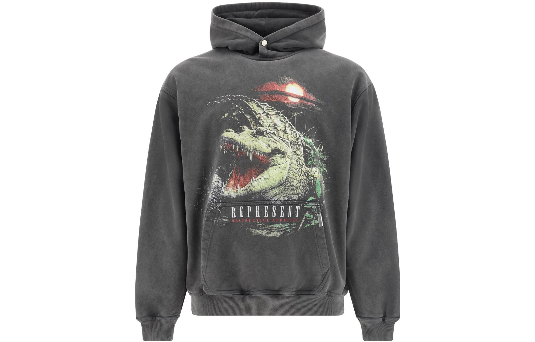 Represent SS23 Animal Print Hoodie Pullover Gray M04271-20