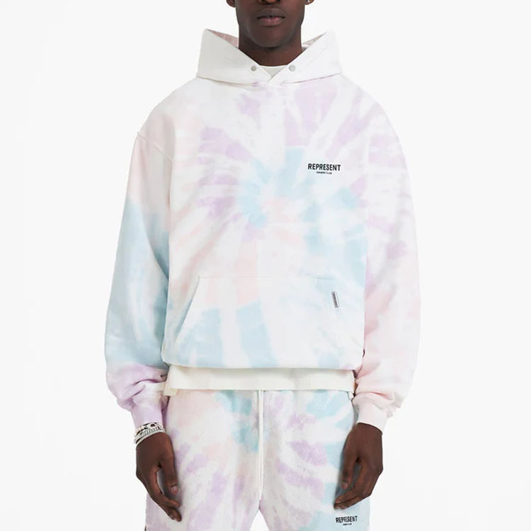 Details for Represent SS23 Colorblock Logo Print Drawstring Hoodie Multicolor - Men’s MH4004-454