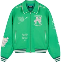 REPRESENT SS23 Embroidered Lettering Zip-Up Jacket Unisex Green MJ1008-301 REPRESENT SS23 Embroidered Lettering Zip-Up Jacket Unisex Green MJ1008-301