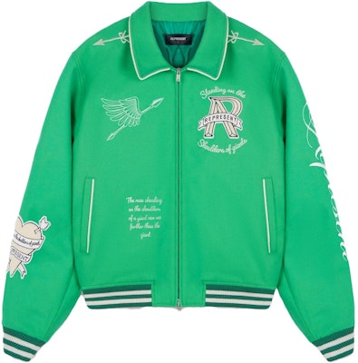 REPRESENT SS23 刺绣字母拉链夹克 男女同款 绿色 MJ1008-301 Buy REPRESENT SS23 刺绣字母拉链夹克 男女同款 绿色 MJ1008-301
