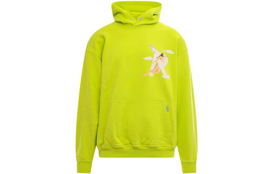 Represent SS23 Fluorescent Yellow Hoodie Long-Sleeve Sweatshirt M04273KIWI