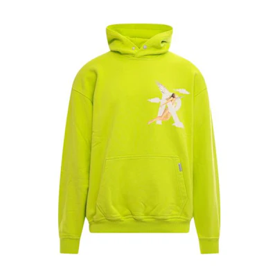 Represent SS23 Fluorescent Yellow Hoodie Long-Sleeve Sweatshirt M04273KIWI
