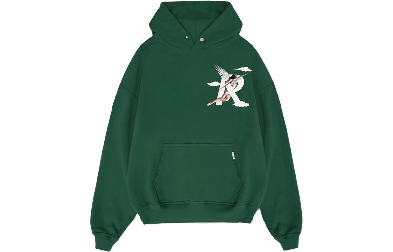 Represent SS23 Green Logo Print Pullover Hoodie for Men M04273-62
