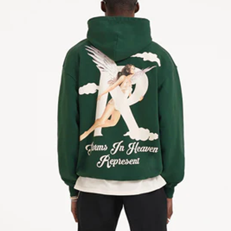 Purchase 리프레젠트 SS23 그린 로고 프린트 풀오버 후디 남성용 M04273-62