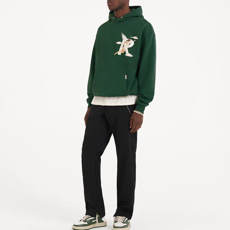 Details for 리프레젠트 SS23 그린 로고 프린트 풀오버 후디 남성용 M04273-62