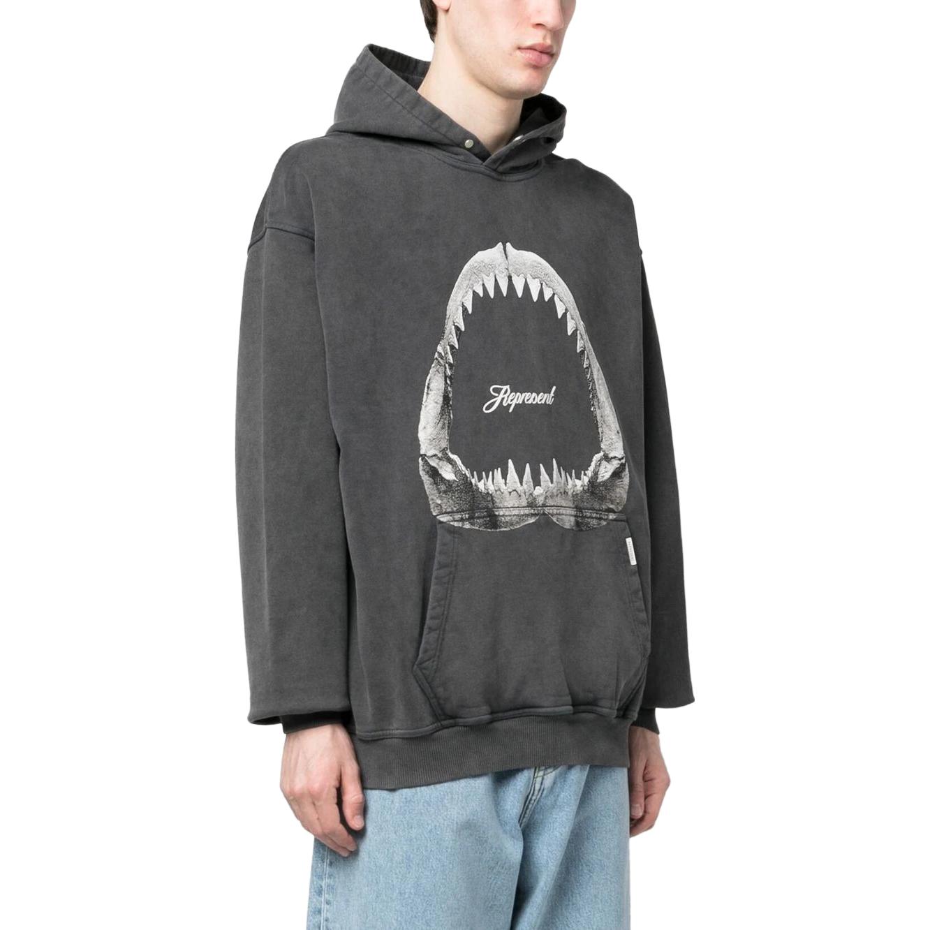 Purchase Represent SS23 灰色連帽衫 鯊魚牙圖案印花 M04286-20