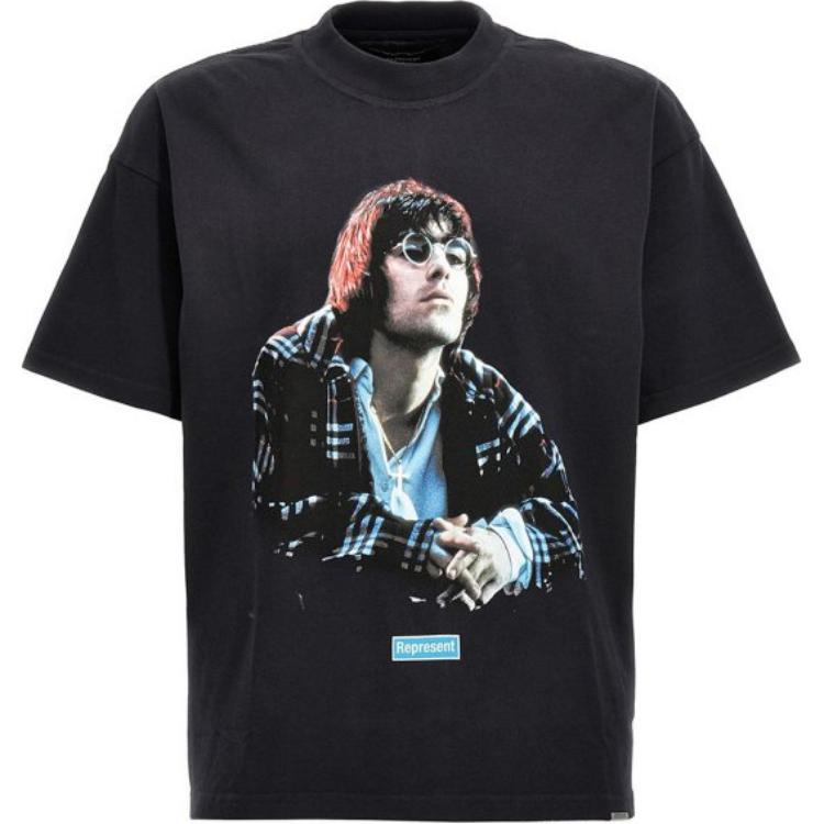 REPRESENT SS23 Liam Gallagher Collab Black Rock Print Short Sleeve T-Shirt Men M05243-171