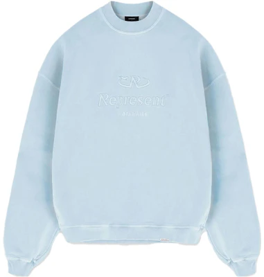 Represent SS23 Light Blue Crewneck Sweatshirt with Logo Embroidery MS4001-143 Buy Represent SS23 Light Blue Crewneck Sweatshirt with Logo Embroidery MS4001-143