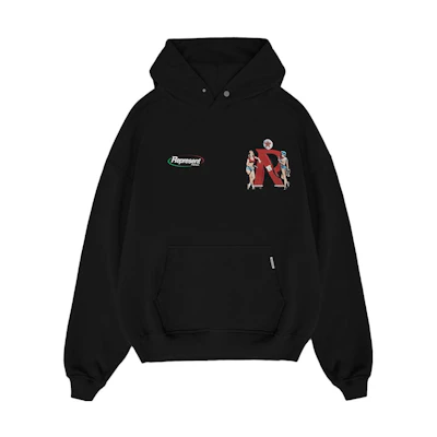 Represent SS23 Logo Hoodie With Large Pocket Grey Black M04290-171
