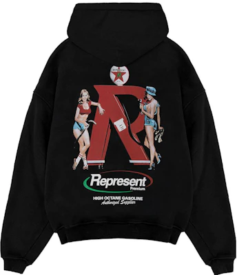 Represent SS23 Logo Hoodie With Large Pocket Grey Black M04290-171 Lookbook Represent SS23 Logo Hoodie With Large Pocket Grey Black M04290-171