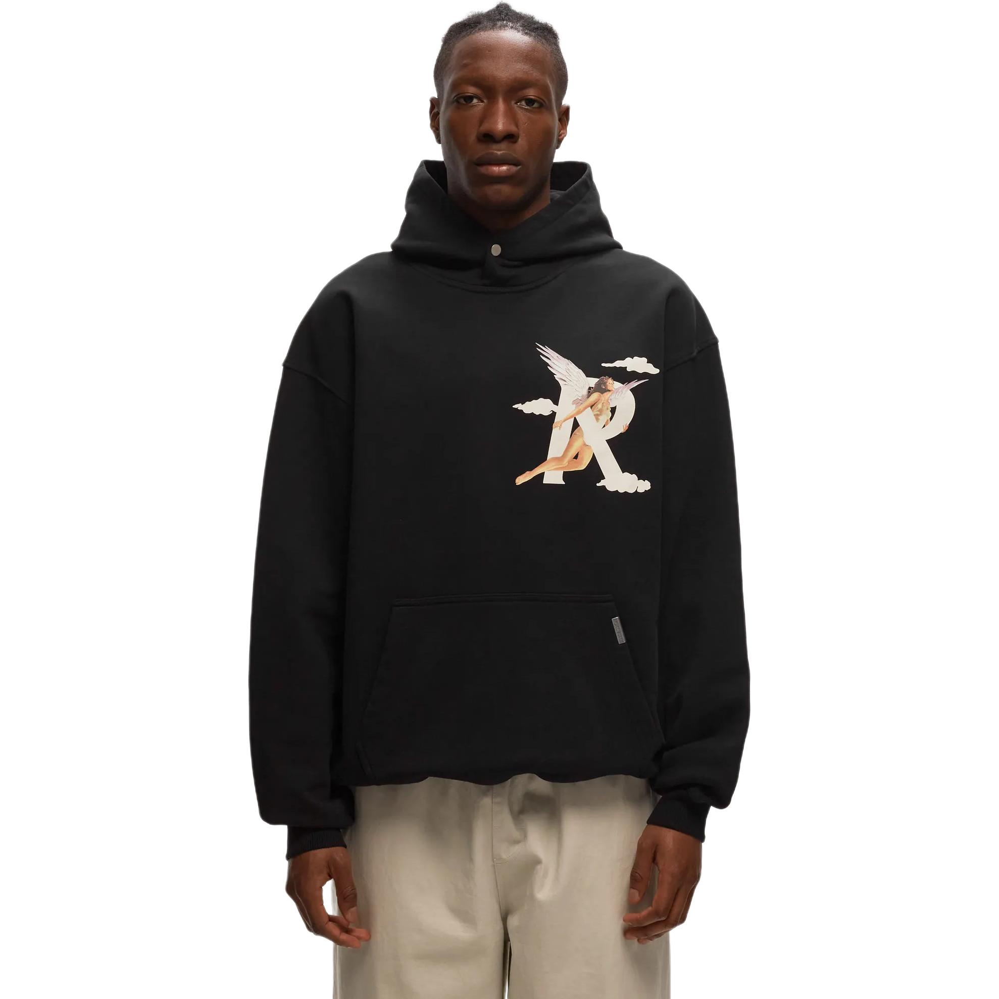 Shop Represent SS23 Logo Print Pullover Hoodie Black Long Sleeve M04273-01