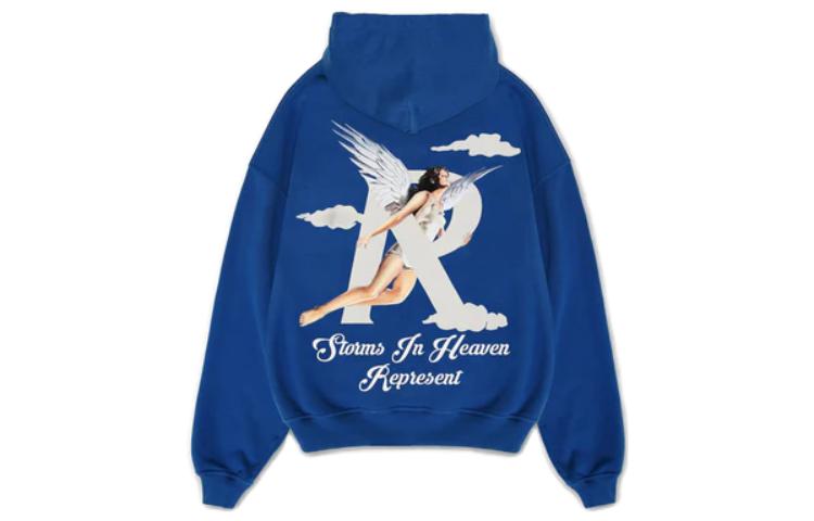 Lookbook Represent SS23 Logo Print Pullover Hoodie Cobalt Blue M04273-109