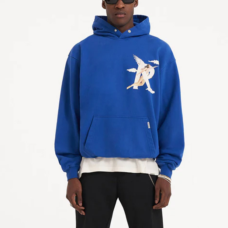 Shop Represent SS23 Logo Print Pullover Hoodie Cobalt Blue M04273-109