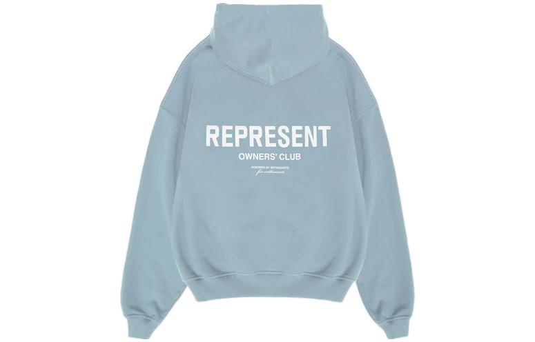 Represent SS23 Owners Club Logo Hoodie Light Blue Long Sleeve M04153-143
