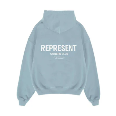 Represent SS23 Owners Club Logo Hoodie Light Blue Long Sleeve M04153-143