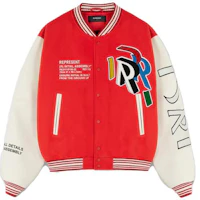 Order REPRESENT SS23 男款紅色字母印花棒球外套 M01223-239