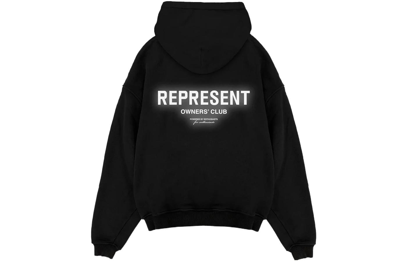Shop Represent SS23 Reflective Logo Long Sleeve Sweatshirt Black - M04153-343