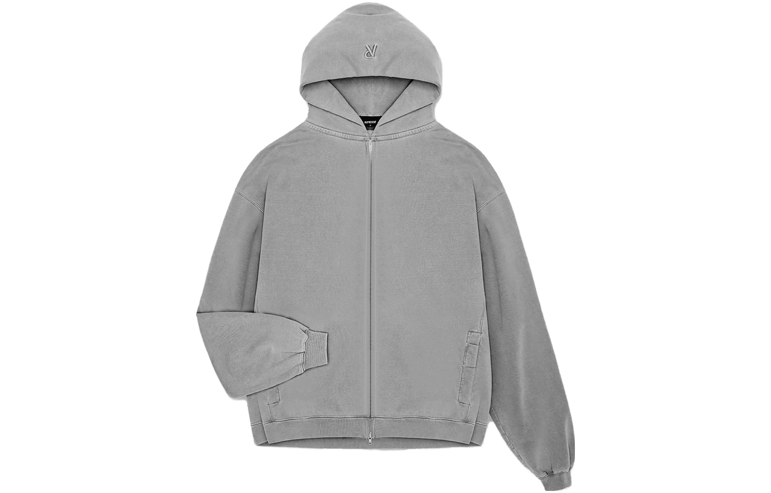 Represent SS23 Solid Color Zip Hoodie - Gray INM402-119