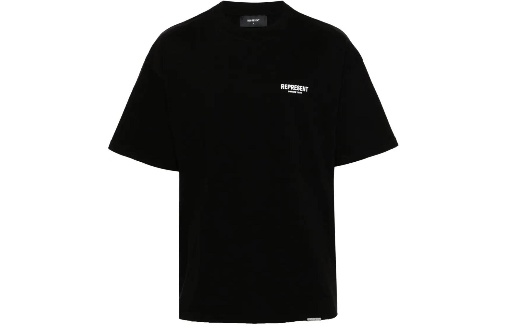 REPRESENT SS24 Logo Print Crewneck T-Shirt  Black OCM40901-BLACK