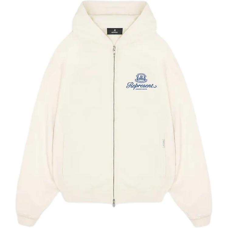 Represent SS24 Summer Capsule Letter Print Hoodie Jacket Men’s Antique White MLM4580-242