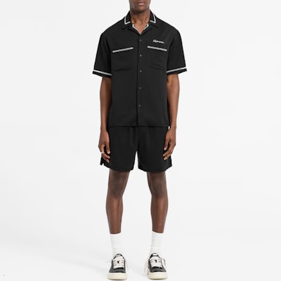 REPRESENT SS24 Summer Capsule Oversized Embroidered Polo Shirt Black Mens. MLM2433-001 Lookbook REPRESENT SS24 Summer Capsule Oversized Embroidered Polo Shirt Black Mens. MLM2433-001