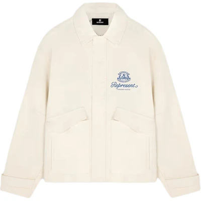 Represent SS24 Summer Capsule Oversized Zip Letter Print Jacket Antique White MLM1389-242 Buy Represent SS24 Summer Capsule Oversized Zip Letter Print Jacket Antique White MLM1389-242