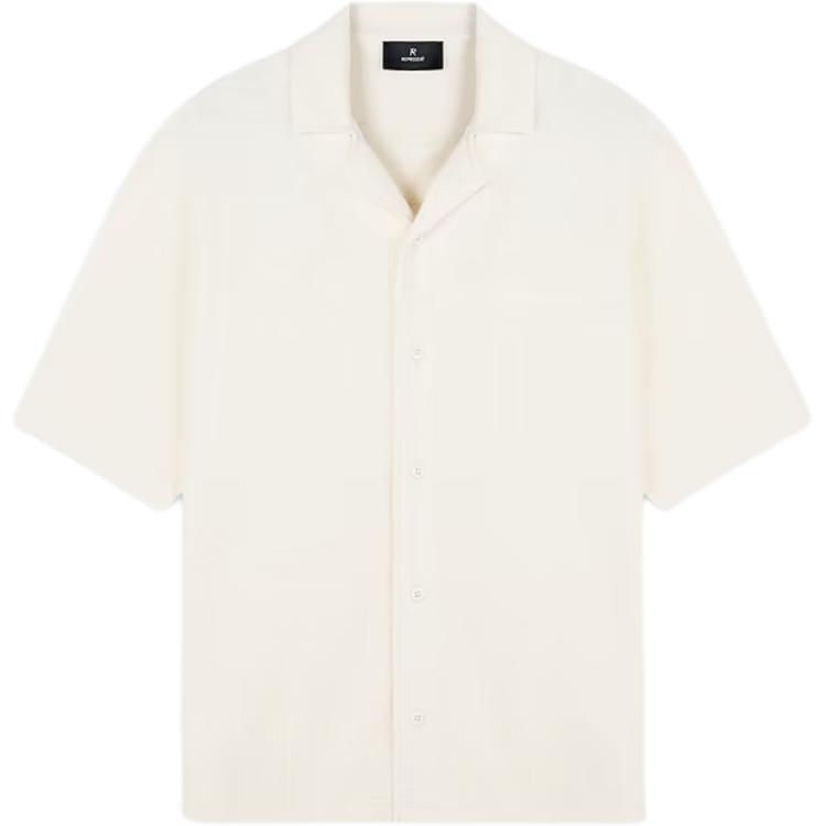 REPRESENT SS24 Summer Capsule Waffle Embroidered Short Sleeve Shirt Antique White MLM4469-242