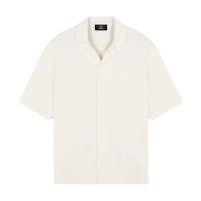 REPRESENT SS24 Summer Capsule Waffle Embroidered Short Sleeve Shirt Antique White MLM4469-242