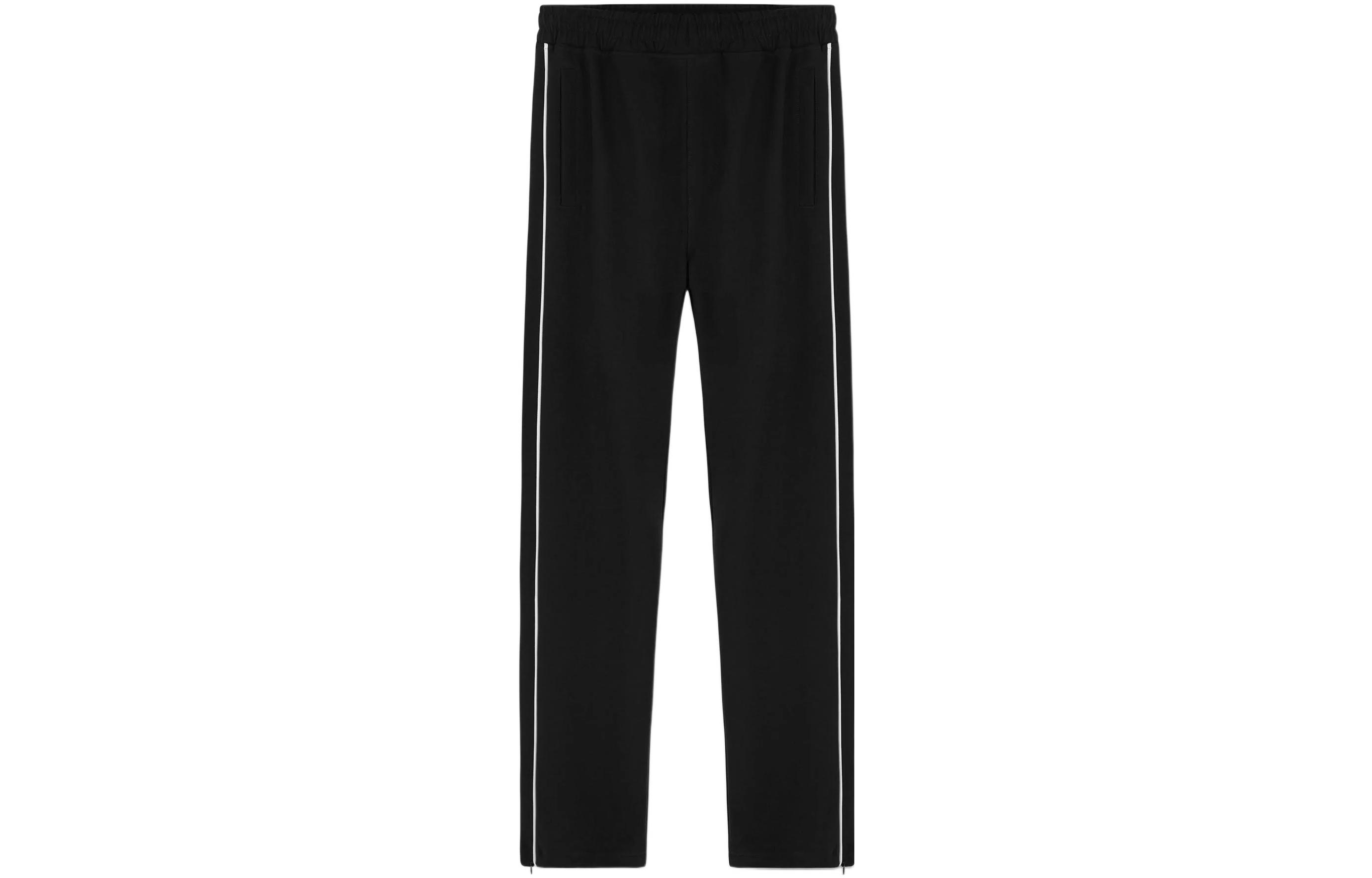 REPRESENT Summer Capsule  Black Knit Joggers with Elastic Waist and Zipper. M08185-246