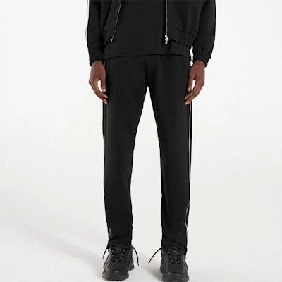 REPRESENT Summer Capsule Black Knit Joggers with Elastic Waist and Zipper. M08185-246 Shop REPRESENT Summer Capsule Black Knit Joggers with Elastic Waist and Zipper. M08185-246