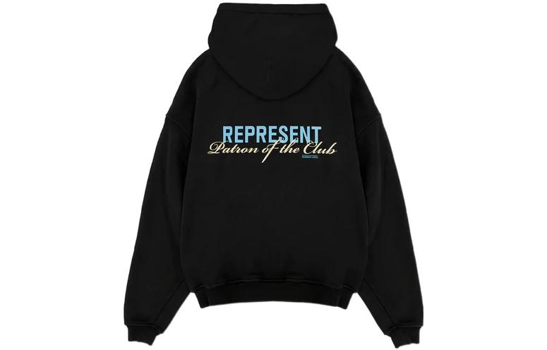 Represent Summer Capsule FW22 Black Hoodie with Logo Print for Men M04259-01