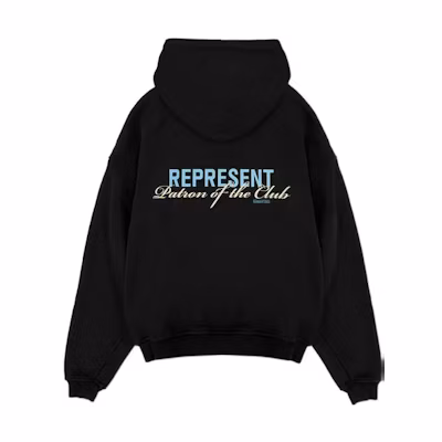 Represent Summer Capsule FW22 Black Hoodie with Logo Print for Men M04259-01