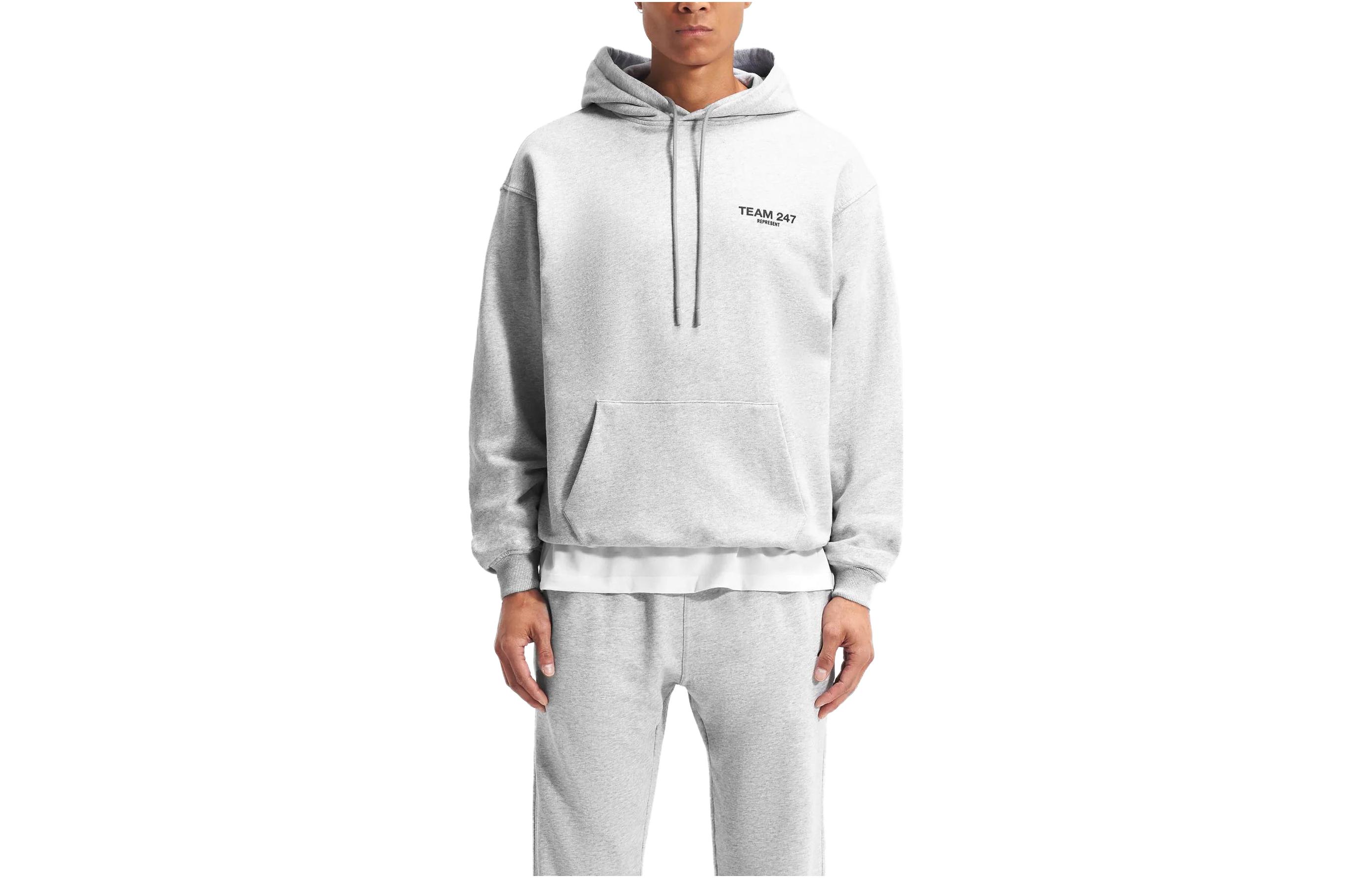 Represent Team 247 Oversized Hoodie Pullover Long Sleeve - Gray 247M428-302