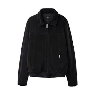 REPRESENT Unisex Velvet Zip Collar Long Sleeve Jacket Black M01056-01