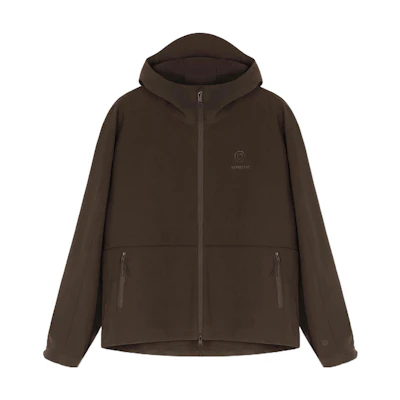 Represent Water-Repellent Matte Brown Hoodie Zip Jacket for Men M01118-04