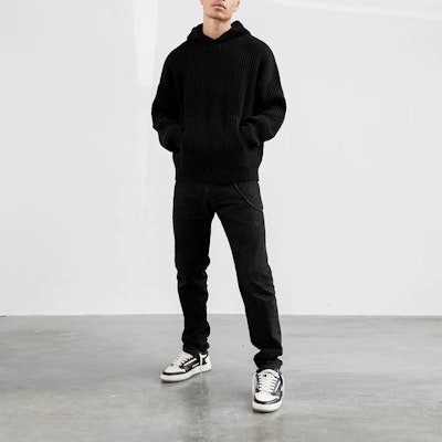 REPRESENT 羊毛混纺连帽套头衫毛衣 黑色 M02038-01 Lookbook REPRESENT 羊毛混纺连帽套头衫毛衣 黑色 M02038-01