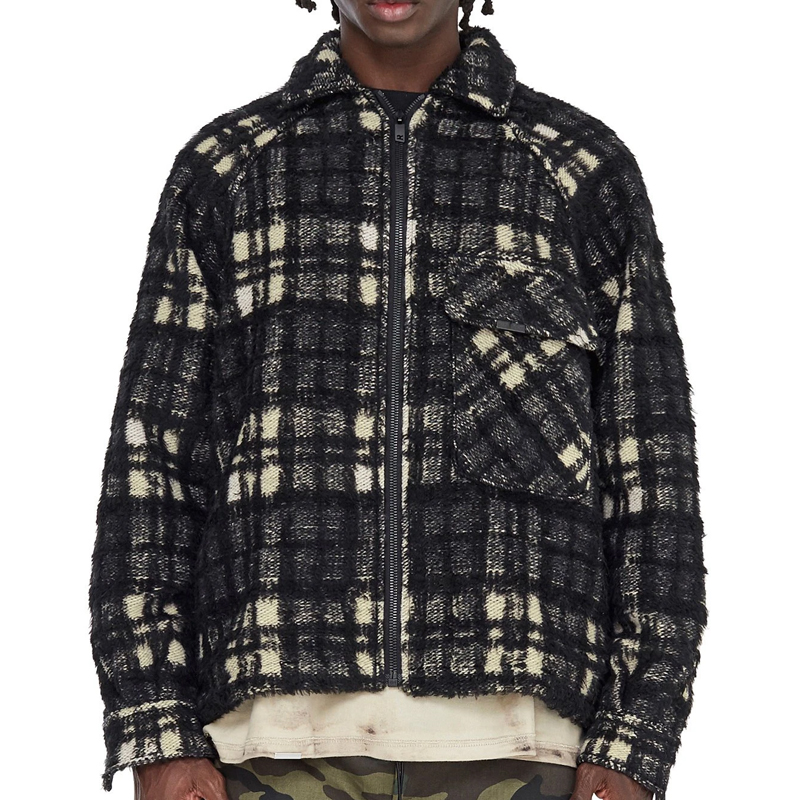 Purchase REPRESENT Work Shirt Black Checkered Pocket Loose-Fit Jacket M06021-34